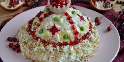 Monomakh šešir salata: klasični recepti sa piletinom, govedinom, bez mesa